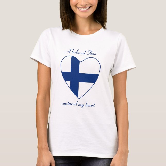 T-tröja för Finland flaggaälskling T-shirt (Framsida)