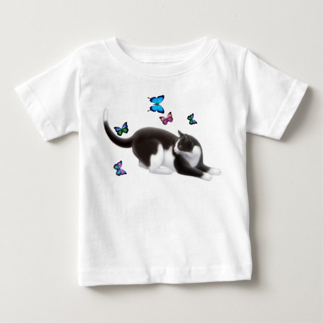 T-tröja för fjärilskattspädbarn t shirt (Framsida)