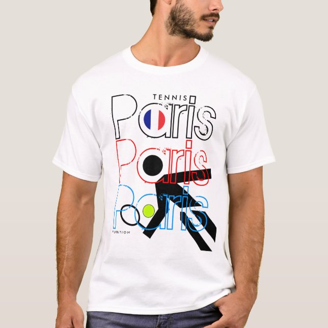 T-tröja för flagga för Paris tennisfransk öppen Tee Shirt (Framsida)