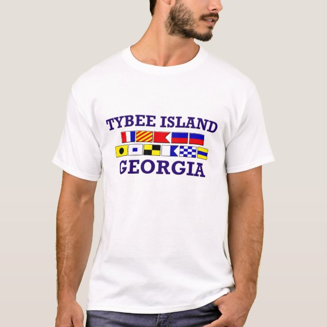 T-tröja för flagga för Tybee ö nautisk Tee (Framsida)