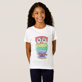 T-tröja för flickaregnbågeuggla tee shirt