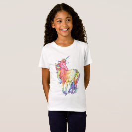 T-tröja för flickaregnbågeUnicorn T-shirt