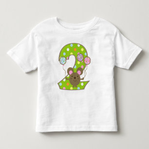T-tröja för födelsedag för ballongmusgrönt 2n tee shirt