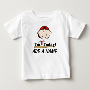 T-tröja för födelsedag för personligbaseball 1 tee shirt