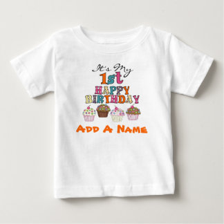 T-tröja för födelsedag för personligmuffins 1st t shirt