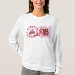 T-tröja för födelsedagfrimärke 16 tee shirt