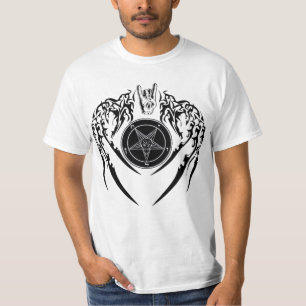 T-tröja för för hagelSatan Baphomet Horns och T Shirt