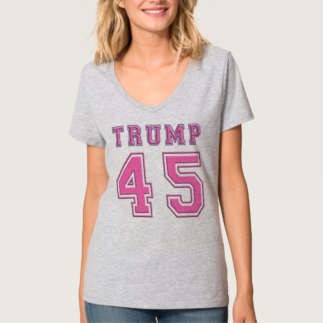 T-tröja för fotboll för Donald Trump 45th Tee Shirt (Framsida)