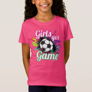 T-TRÖJA FÖR FOTBOLL FÖR FLICKAHARLEK TEE SHIRT