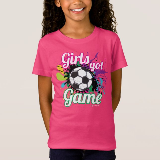 T-TRÖJA FÖR FOTBOLL FÖR FLICKAHARLEK TEE SHIRT (Framsida)