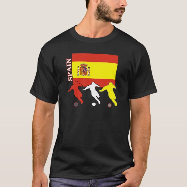 T-tröja för fotbollSpanien mörk T-shirt (Framsida)