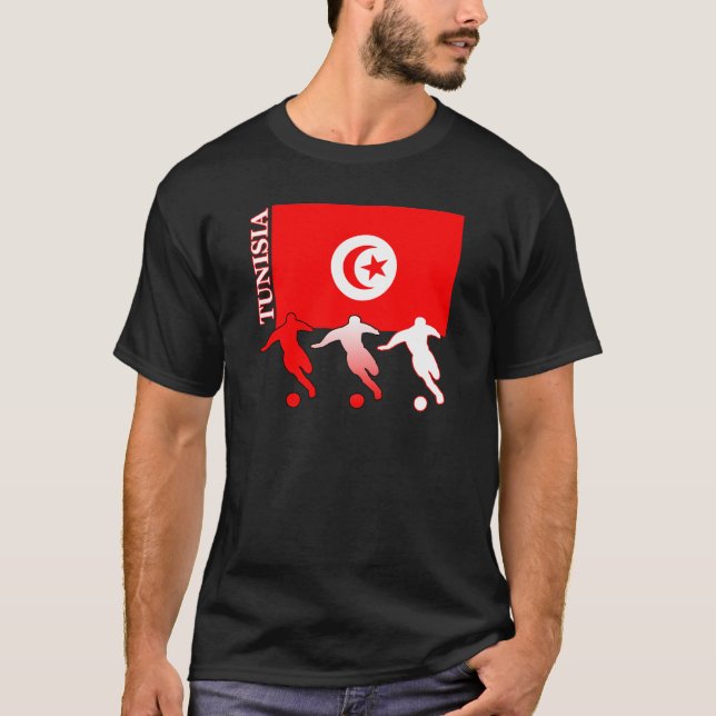 T-tröja för fotbollTunisien mörk T Shirt (Framsida)