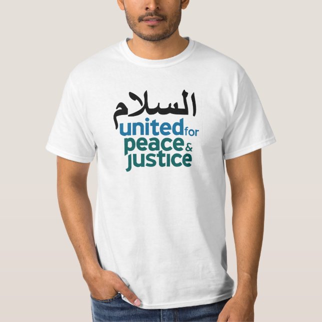 T-tröja "för fred" arabiskavit t-shirt (Framsida)