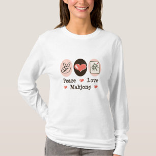 T-tröja för fredkärlekMahjong långärmad T Shirt