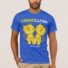 T-tröja för Friendcation katttecknad T-shirt