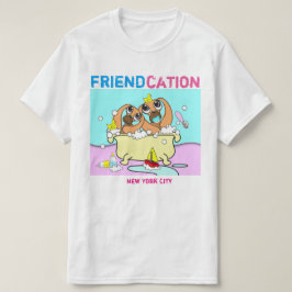 T-tröja för Friendcation valptecknad Tee Shirt