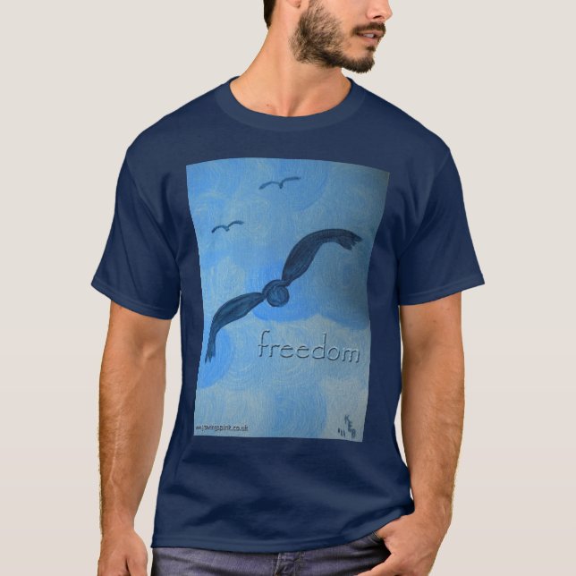 T-tröja "för frihets" andekonst t-shirt (Framsida)