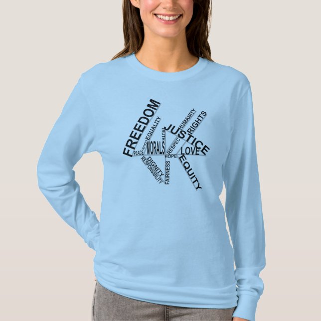 T-tröja för frihetsjämställdheträttvisa t-shirt (Framsida)