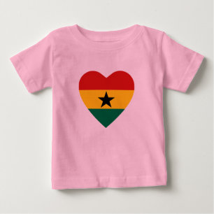 T-tröja för Ghana flaggahjärta Tee Shirt