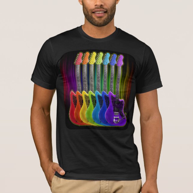 T-tröja för gitarr för regnbågeSpectrum elektrisk T-shirt (Framsida)