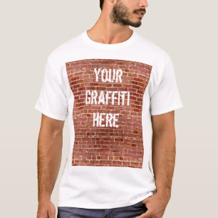 T-tröja för grafitti för tegelstenväggpersonli t-shirt