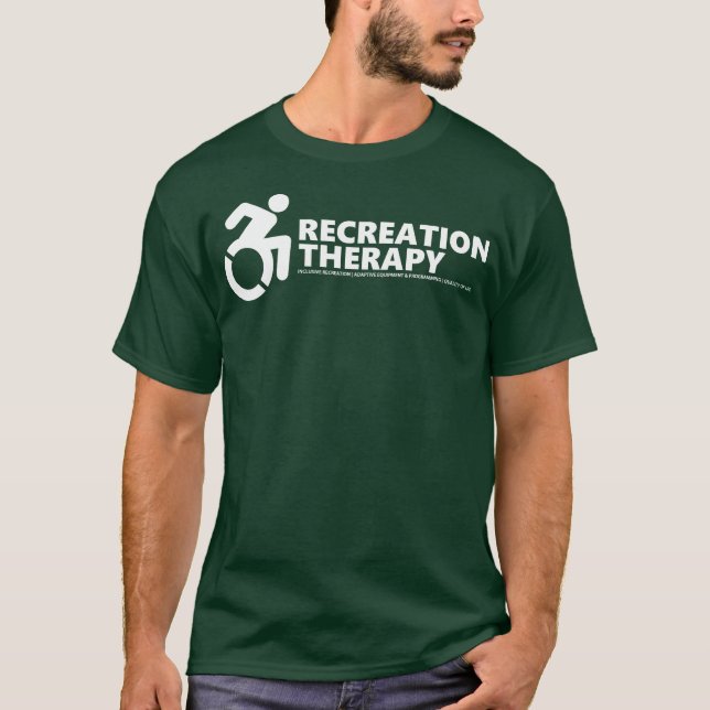 T-tröja för grönt för rekreationterapiklassiker t shirt (Framsida)