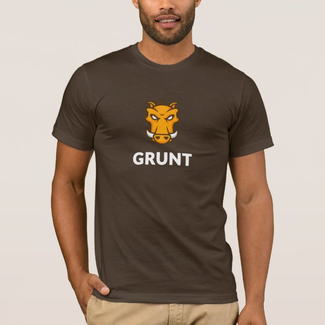 T-tröja för grymtning JS (bruntet) Tee (Framsida)