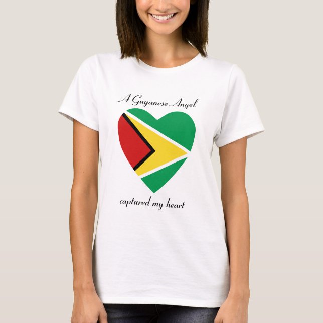 T-tröja för Guyana flaggaälskling T Shirt (Framsida)