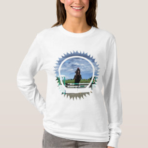 T-tröja för hästjumperlångärmad t-shirt