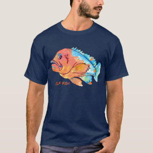T-tröja för havsaborre för självfisktecknad t shirt