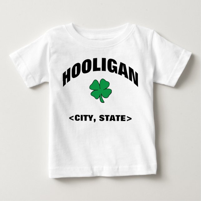 T-tröja för huligan för babypersonlig irländsk tee shirt (Framsida)