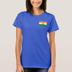 T-tröja för Indien flagga- och kartadk T-shirt