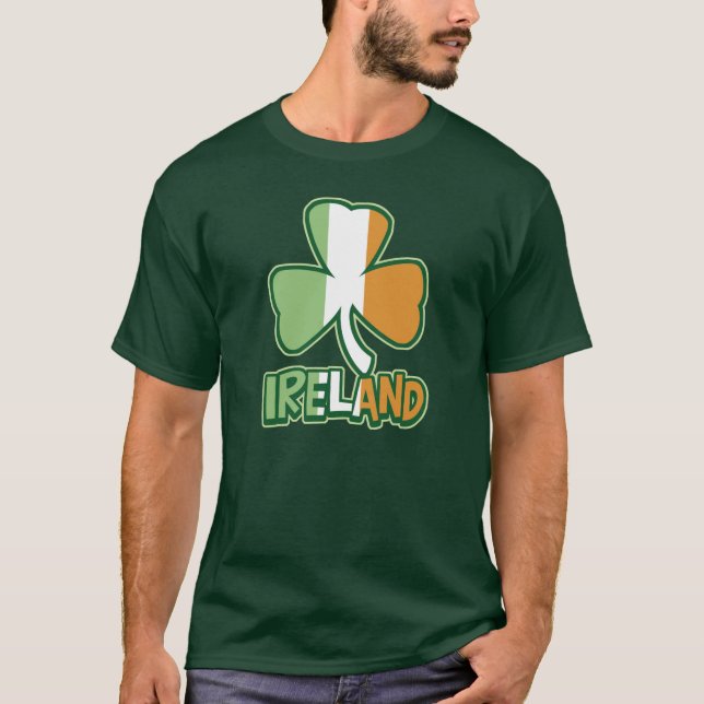 T-tröja för Irland Shamrockflagga Tee (Framsida)