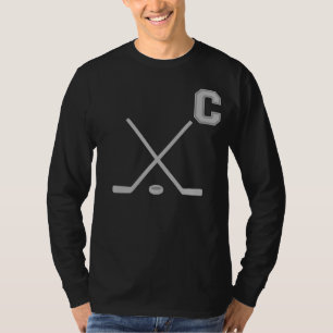T-tröja för ishockeykaptenmörk t-shirt