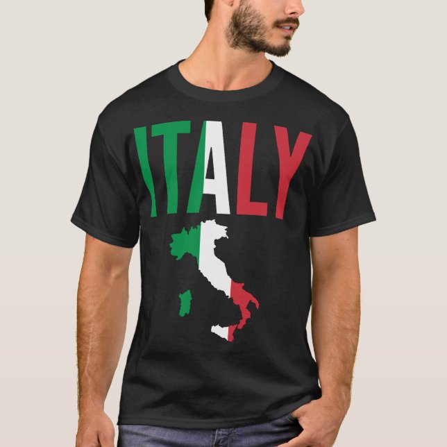 T-tröja för italienkartatext t shirt (Framsida)
