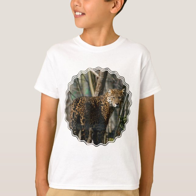 T-tröja för jaguarfotobarn tee shirt (Framsida)