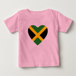 T-tröja för Jamaica flaggahjärta T Shirt