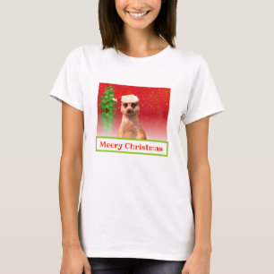 T-tröja för jul för Meerkat Meery jul rolig T Shirt