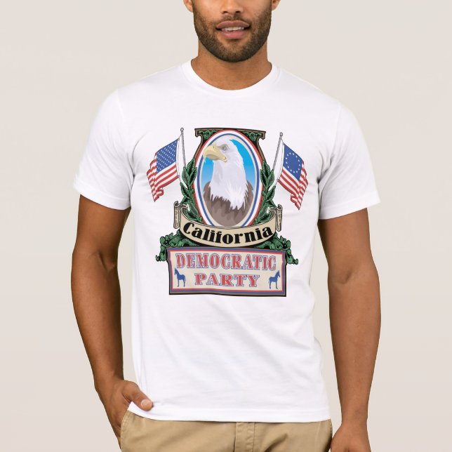 T-tröja för Kalifornien demokratparty T Shirt (Framsida)