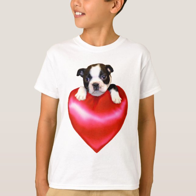 T-tröja för kärlekBoston Terrier Tee Shirt (Framsida)