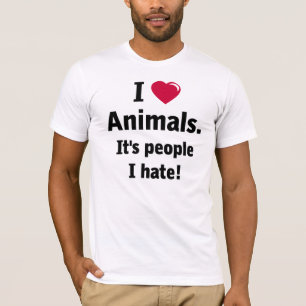 T-tröja för kärlekdjurhat folk tee shirt