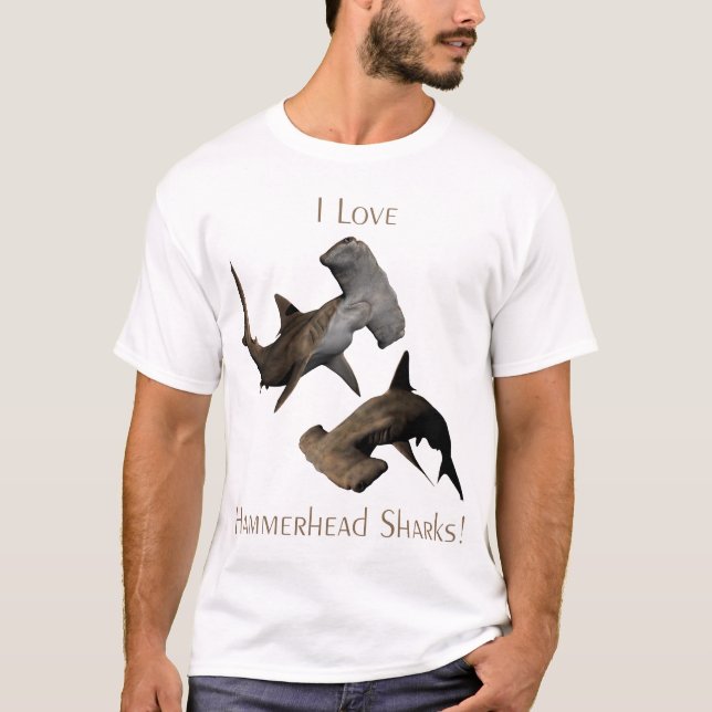 T-tröja för kärlekHammerheadhajar Tee Shirt (Framsida)