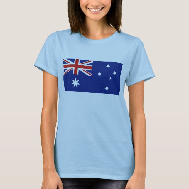 T-tröja för karta för Australien flagga x Tee Shirt (Framsida)