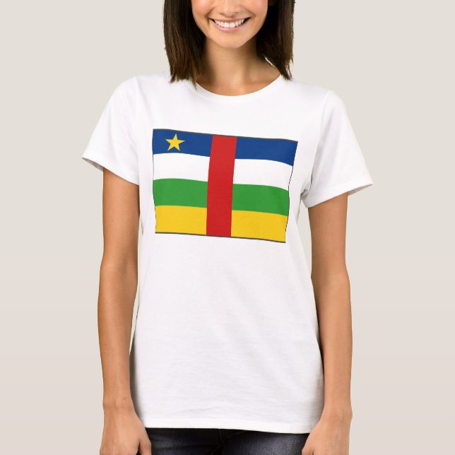 T-tröja för karta för Centrafrique flagga x T-shirt (Framsida)