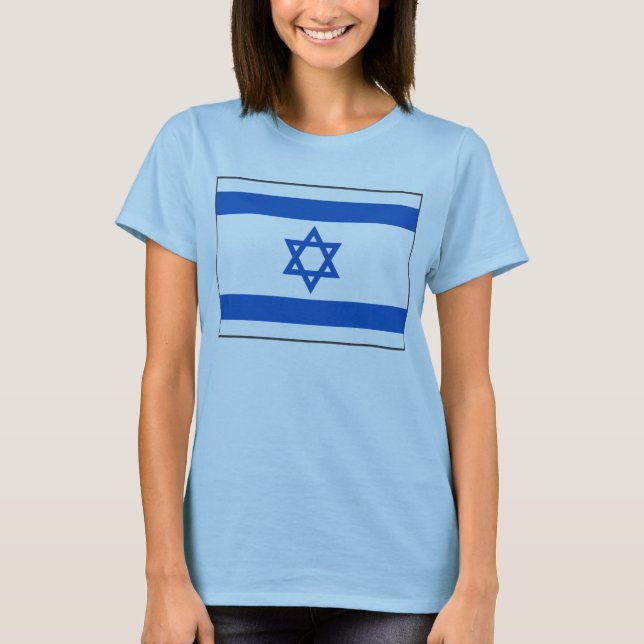 T-tröja för karta för Israel flagga x T-shirt (Framsida)
