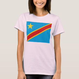 T-tröja för karta för Kongofloden-Kinshasa flag Tröja