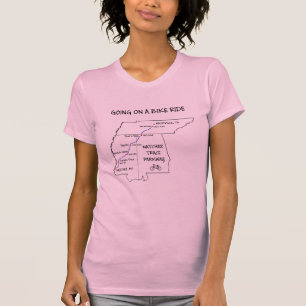T-tröja för karta för Natchez Tracerutt Tee Shirt