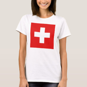 T-tröja för karta för Schweitz flagga x T Shirt