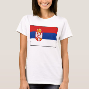 T-tröja för karta för Serbia flagga x T Shirt