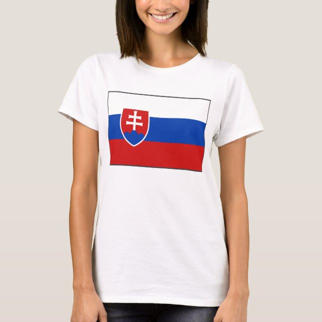T-tröja för karta för Slovakien flagga x T Shirt (Framsida)